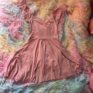 Ballet core Pink Peasant Style Dress